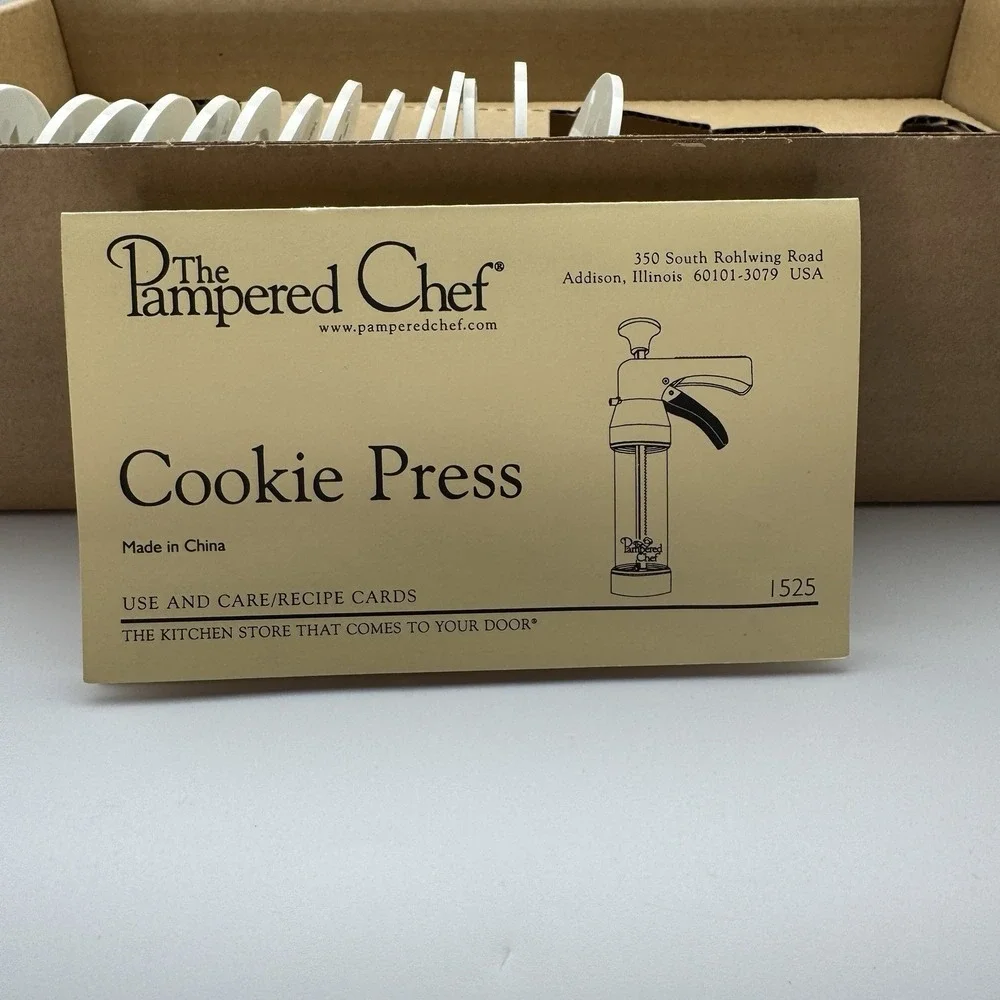 The Pampered Chef Cookie Press #1525‎ RETIRED - 16 Discs - In Original Box